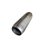 Hotdog Muffler 2.5" In & Out 12" Long With Glass Packing Stainless Steel