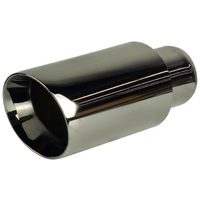 3.5" Exhaust Tip Double Walled / Angle Cut Inner Cone Black Chrome Finish