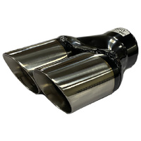 Angle Cut Inner Cone Dual 3" Exhaust Tip Right Hand Horizontal Straight Polished Finish for Ute