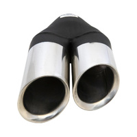 Angle Cut Inner Cone Dual 3" Exhaust Tip Left Hand Tapered Polished Finish