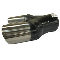 Angle Cut Inner Cone Dual 3" Exhaust Tip Right Hand Tapered Polished Finish