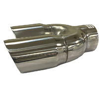 3" - Twin 3 1/2" Angle Cut Inner Cone Right Hand Stepped Polished Finish